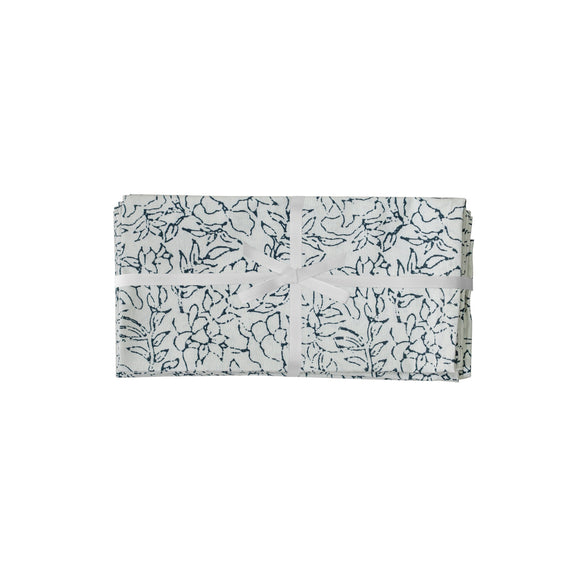 Crissy Cotton Canvas Printed Napkins - Set of 4 - Black and White