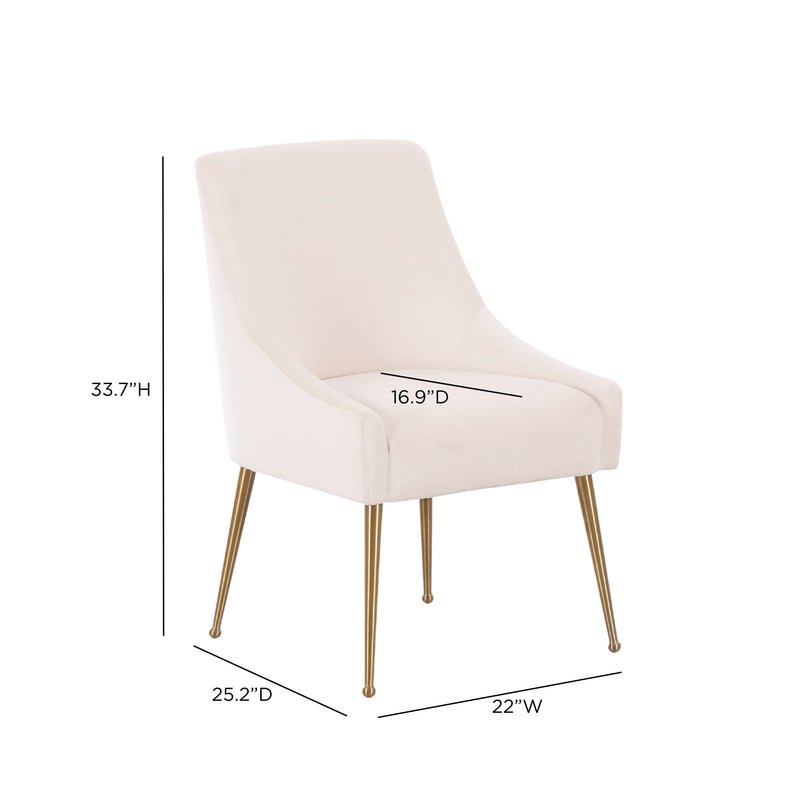 Beatrix Performance Velvet Dining Chair - Cream