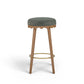 Oodle Performance Vegan Mohair Bar and Counter Stool - Green / Light Walnut / Bar Height