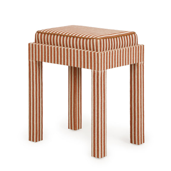Kora Cotton Jute Contract-Grade Accent Stool - Terracotta