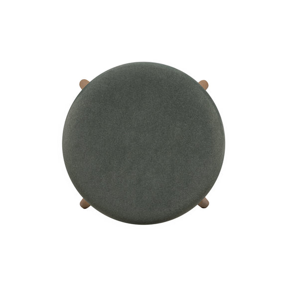 Oodle Performance Vegan Mohair Bar and Counter Stool - Green / Light Walnut / Bar Height