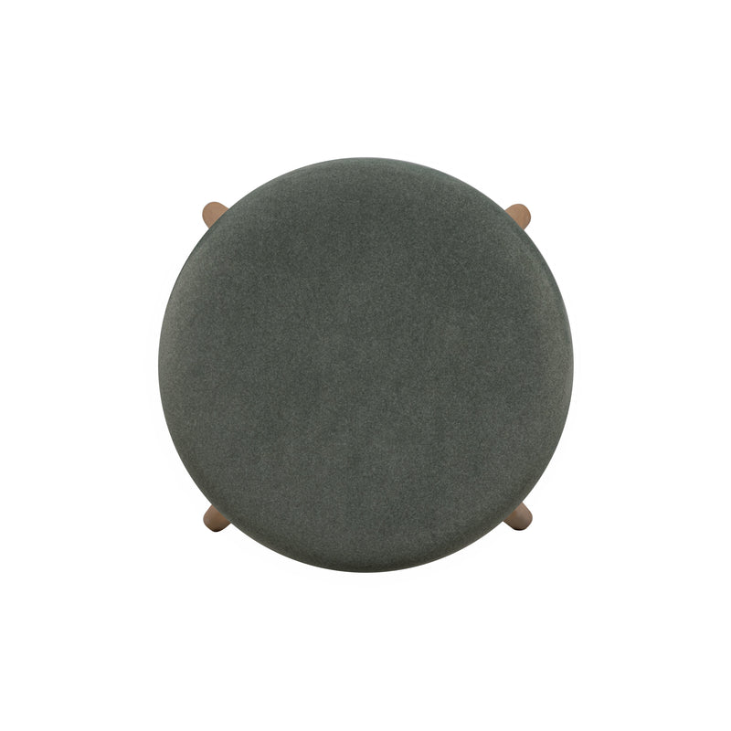 Oodle Performance Vegan Mohair Bar and Counter Stool - Green / Light Walnut / Bar Height