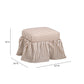 Gertrude Striped Performance Linen Skirted Ottoman - Brown