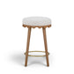 Oodle Performance Vegan Mohair Bar and Counter Stool - Cream / Light Walnut / Counter Height