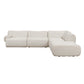 Zenith 5-Piece Contract-Grade Upcycled Fabric Modular Sectional - Cream / LAF
