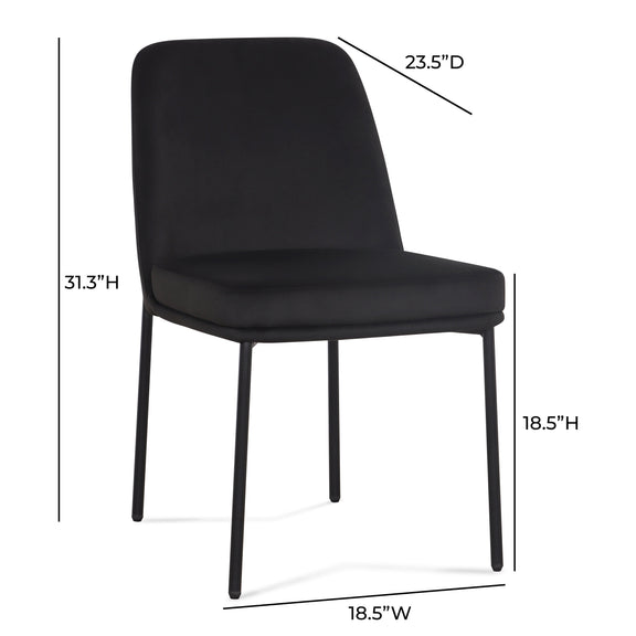 Sydney Performance Velvet Dining Chair - Set of 2 - Black