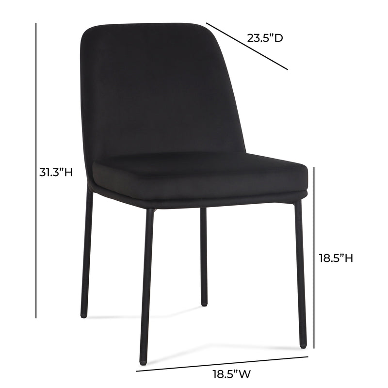 Sydney Performance Velvet Dining Chair - Set of 2 - Black