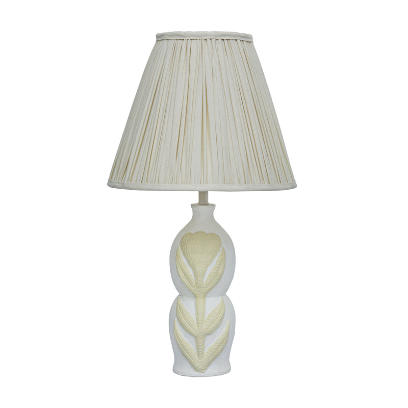 Edith Curved Papier Mache Flower Pleated Table Lamp