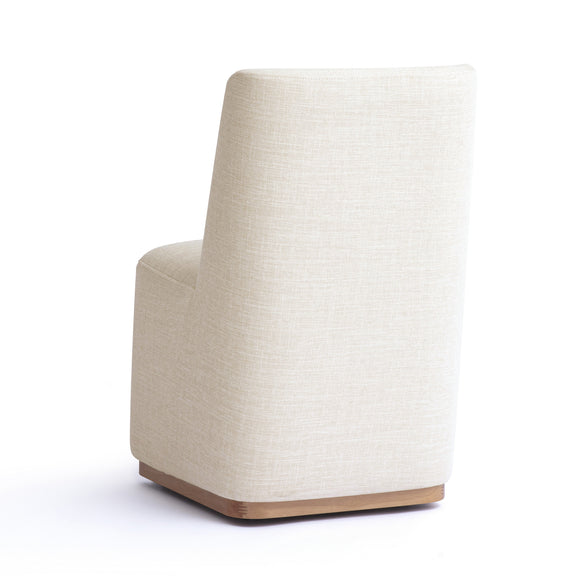 Melissa Performance Fabric Rolling Dining Chair - Cream