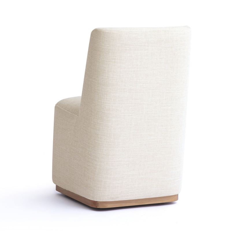 Melissa Performance Fabric Rolling Dining Chair - Cream