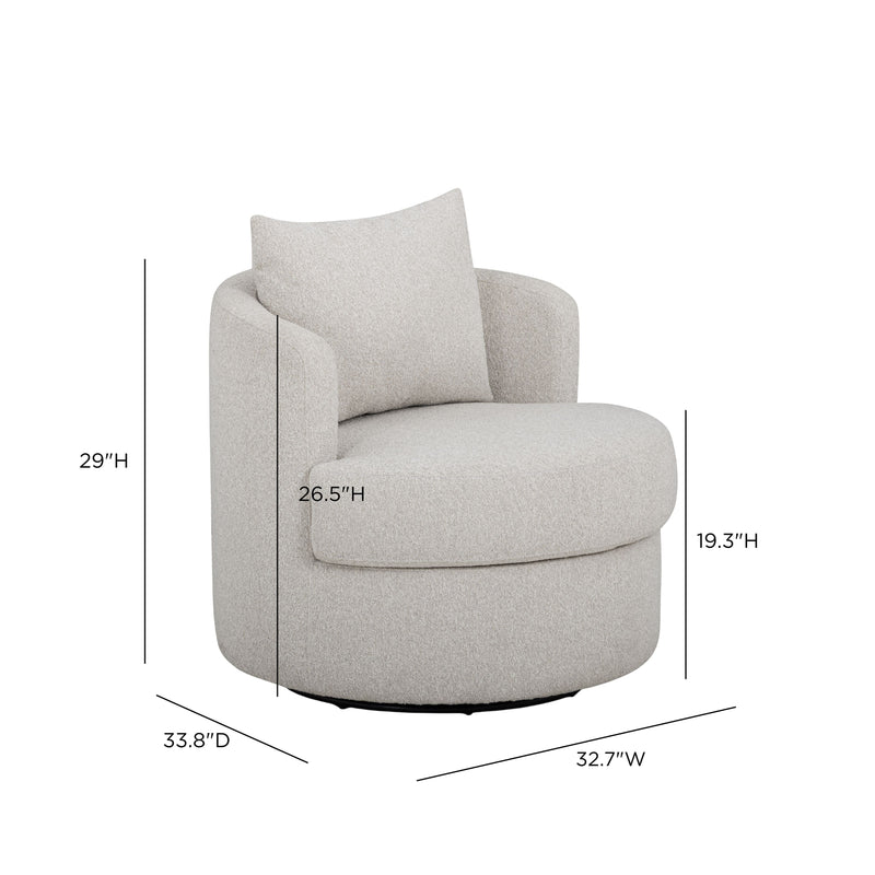 Silvi Performance Boucle Swivel Accent Chair - Off-White