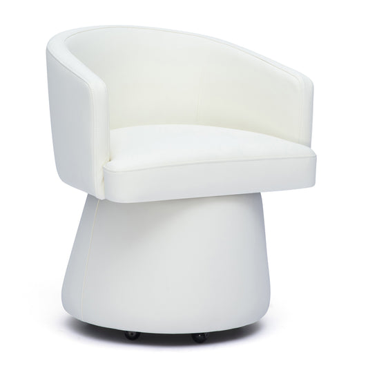 Kristen Rolling Desk Chair - Off-White