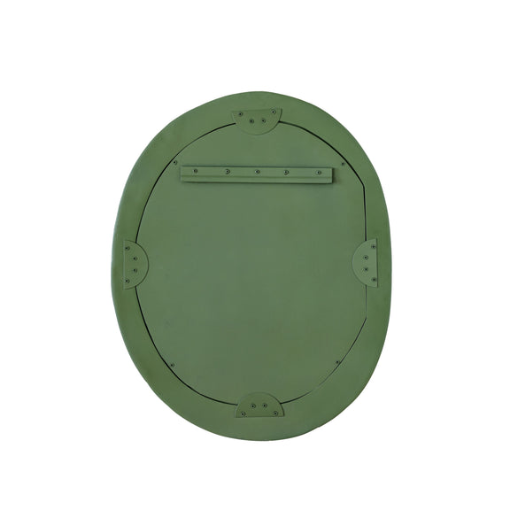 Orpheus 22"X28" Ribbed Forest Green Fiberglass Thick Wall Mirror
