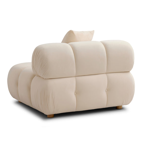 Calliope Performance Vegan Shearling Modular Corner Chair - Off-White