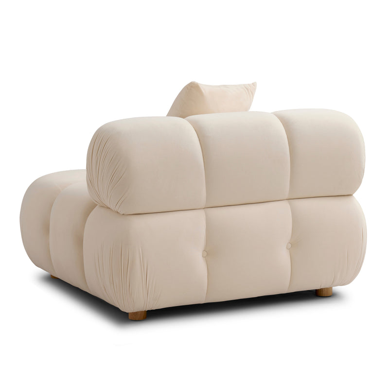 Calliope Performance Vegan Shearling Modular Corner Chair - Off-White