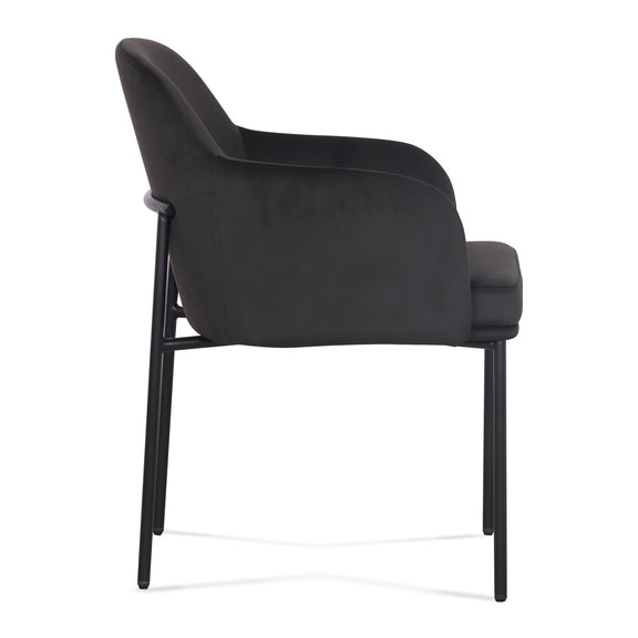Sydney Performance Velvet Armchair - Set of 2 - Black