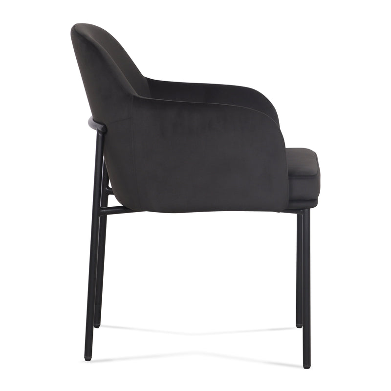 Sydney Performance Velvet Armchair - Set of 2 - Black