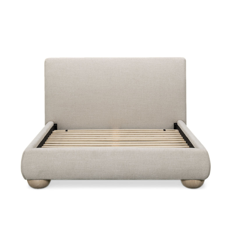 Rayne Textured Fabric Bed - Cream