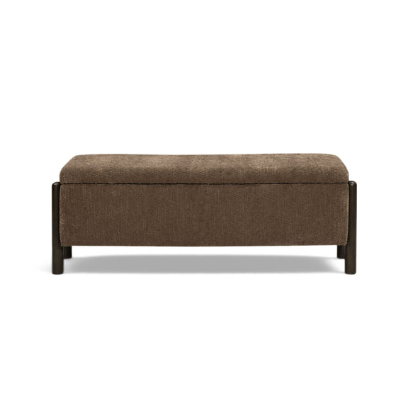 Abby 52" Nubby Fabric Storage Bench - Brown