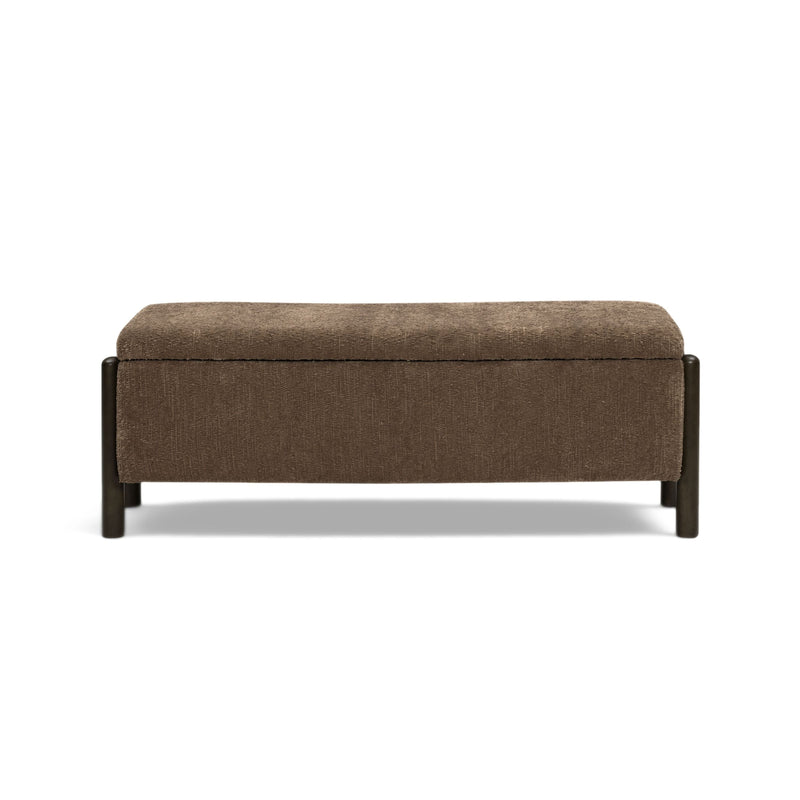 Abby 52" Nubby Fabric Storage Bench - Brown