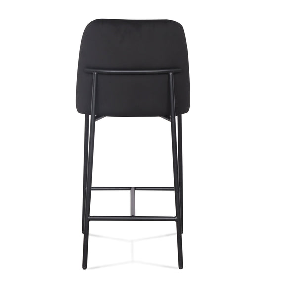 Sydney Performance Velvet Counter Stool Set of 2 - Black