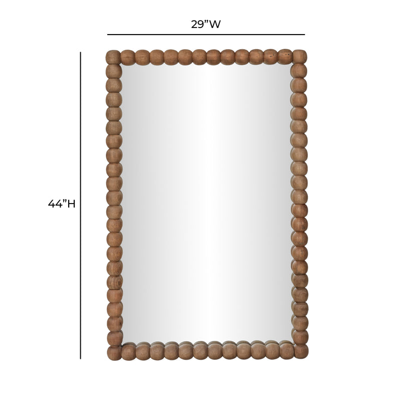 Cheyanne 29"X44" Carved Solid Wood Rectangular Wall Mirror