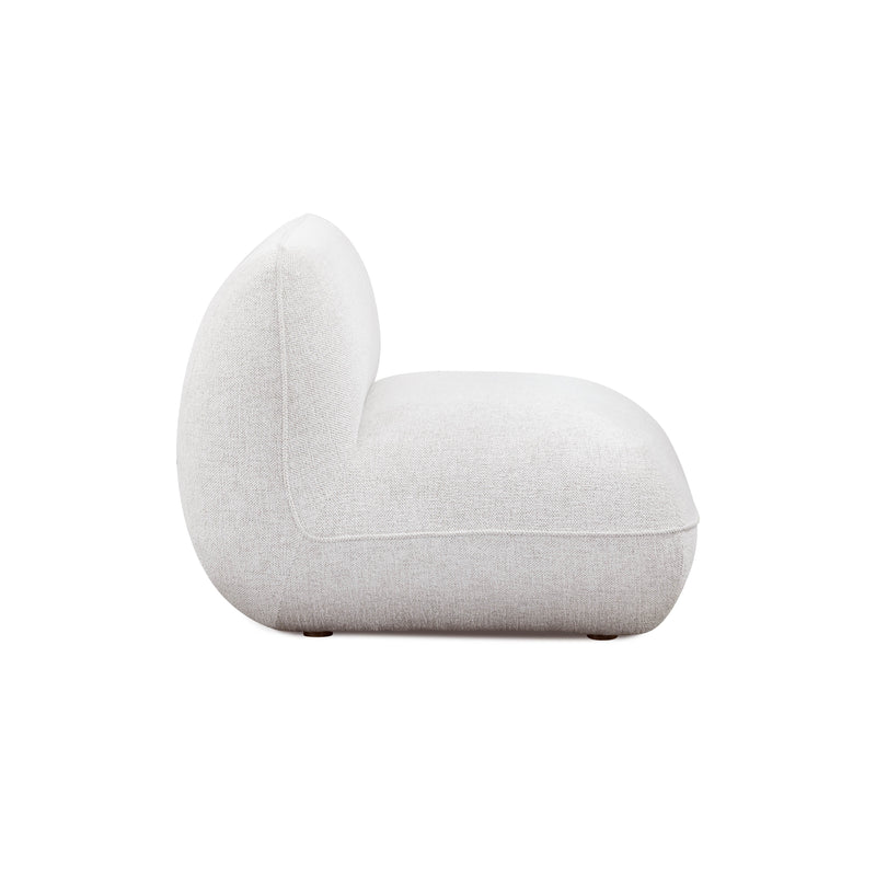 Arezza Stone White Contract-Grade Basketweave Chenille Armless Chair