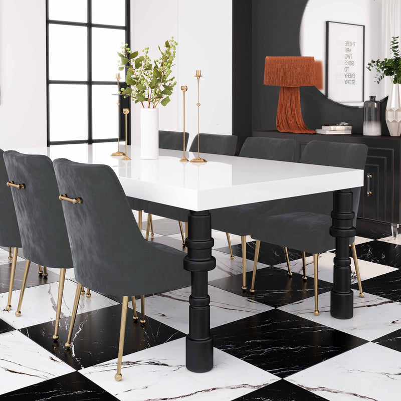 Beatrix Performance Velvet Dining Chair - Grey