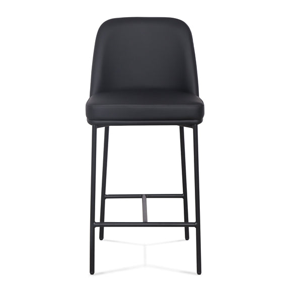Sydney Performance Vegan Leather Counter Stool - Set of 2 - Black