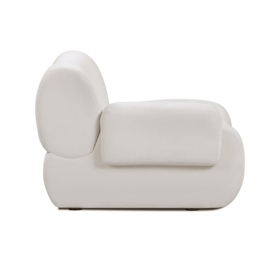 Zenith Contract-Grade Upcycled Fabric Corner Chair - Cream / LAF