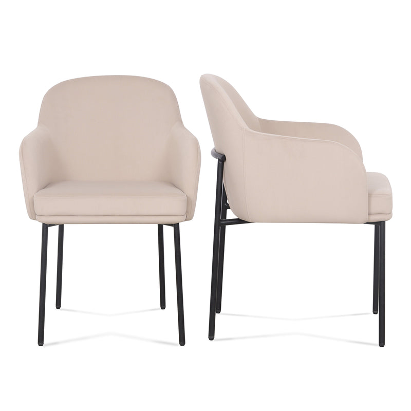 Sydney Performance Velvet Armchair - Set of 2 - Taupe