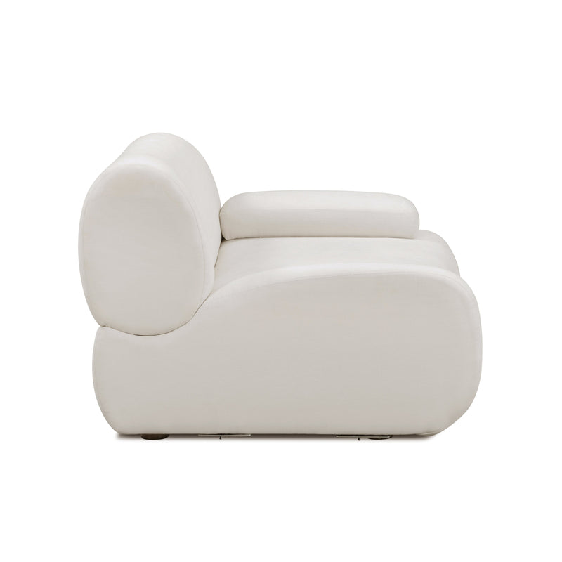 Zenith Contract-Grade Upcycled Fabric Corner Chair - Cream / RAF
