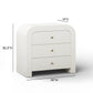 Hump 38" Arched 3-Drawer Bedside Chest - White
