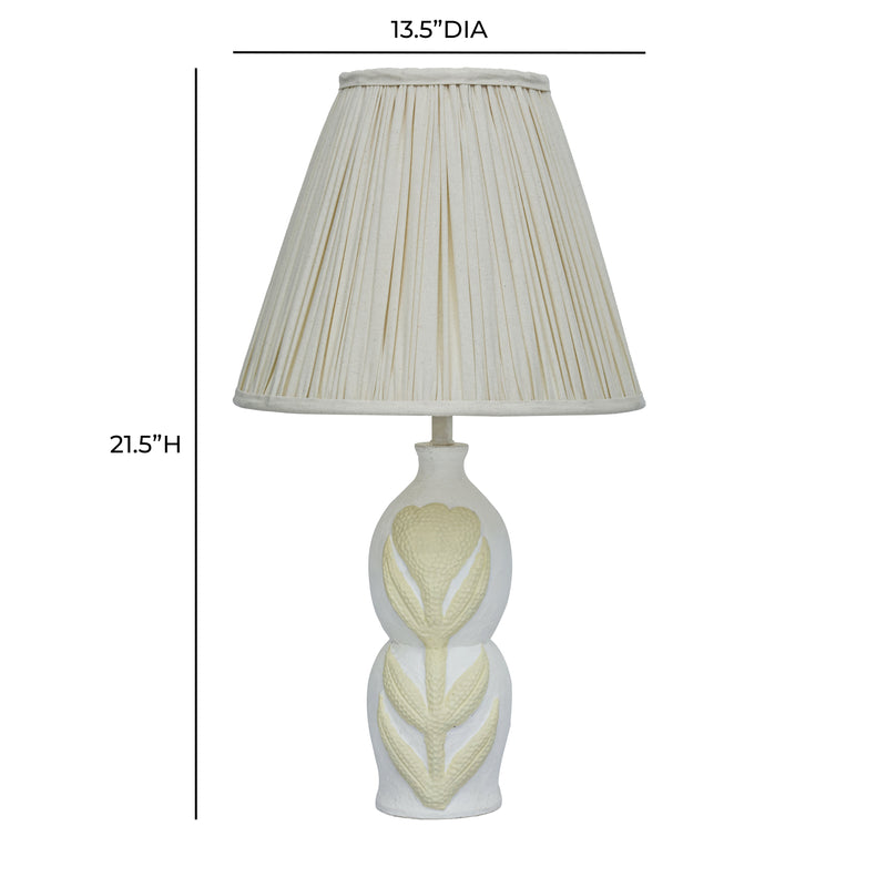 Edith Curved Papier Mache Flower Pleated Table Lamp