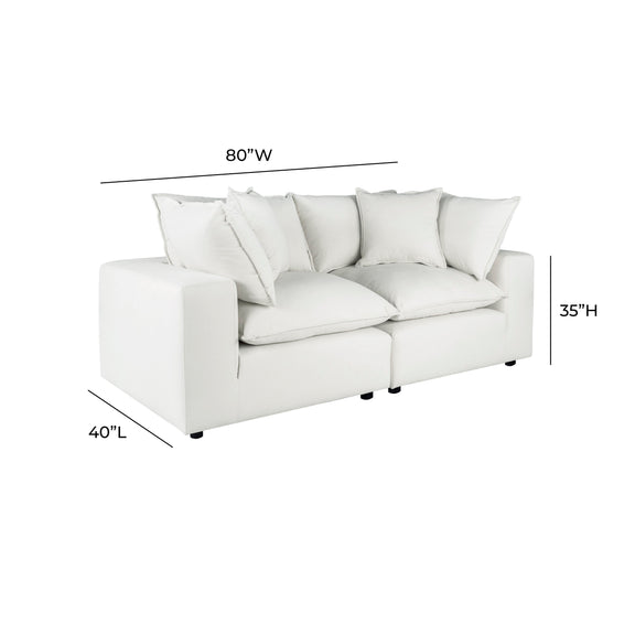 Cali 80" Modular Loveseat - Pearl