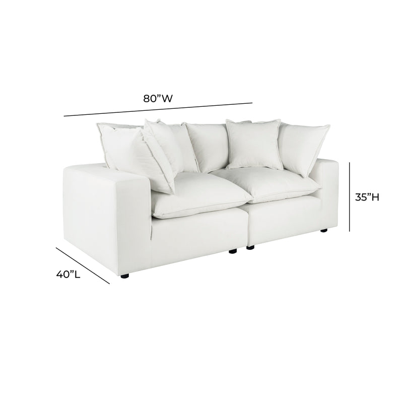 Cali 80" Modular Loveseat - Pearl