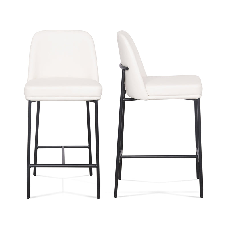 Sydney Performance Vegan Leather Counter Stool - Set of 2 - Cream