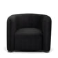 Curves Performance Velvet Swivel Accent Chair - Black