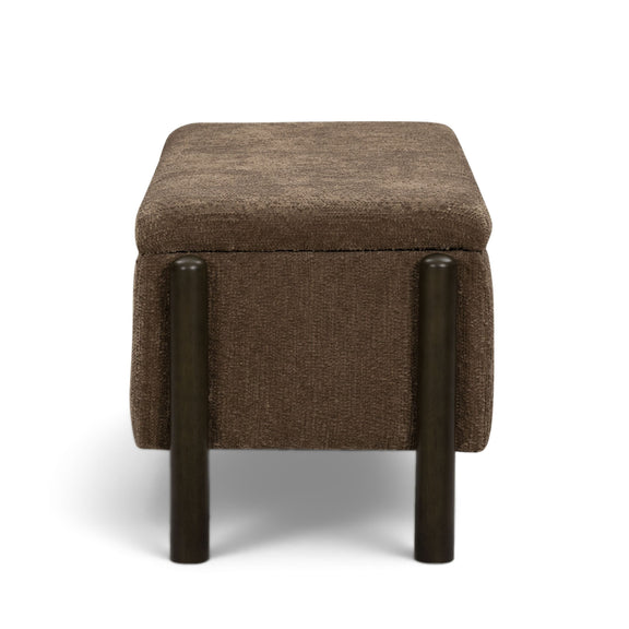Abby 52" Nubby Fabric Storage Bench - Brown
