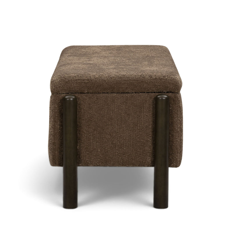 Abby 52" Nubby Fabric Storage Bench - Brown