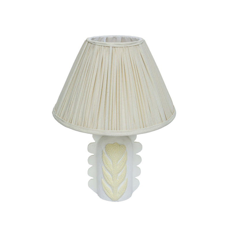Edith Scalloped Papier Mache Flower Pleated Table Lamp
