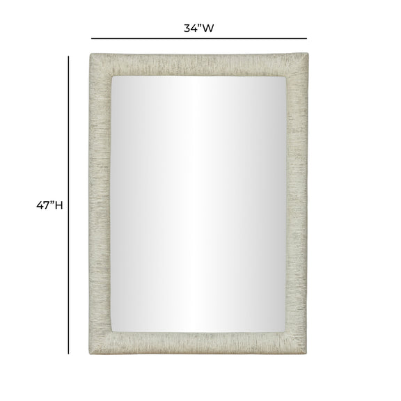 Orpheus 34"X47" Ribbed Faux Stone Rectangular Wall Mirror