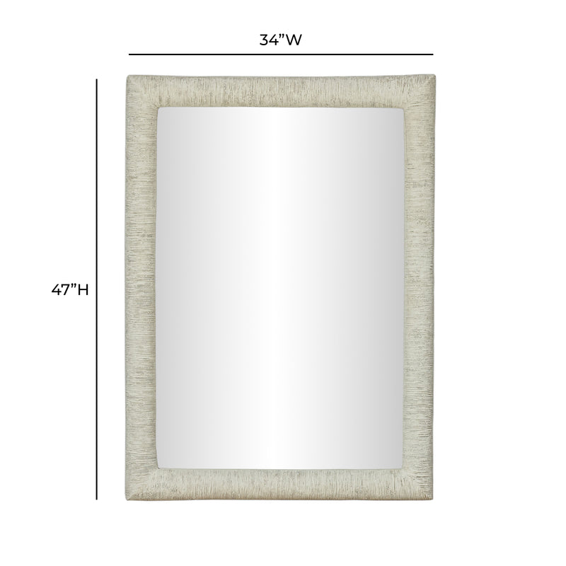 Orpheus 34"X47" Ribbed Faux Stone Rectangular Wall Mirror