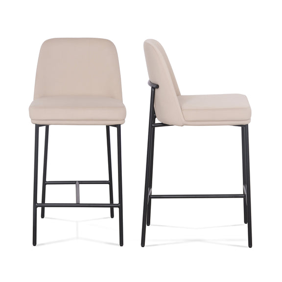 Sydney Performance Velvet Counter Stool Set of 2 - Taupe