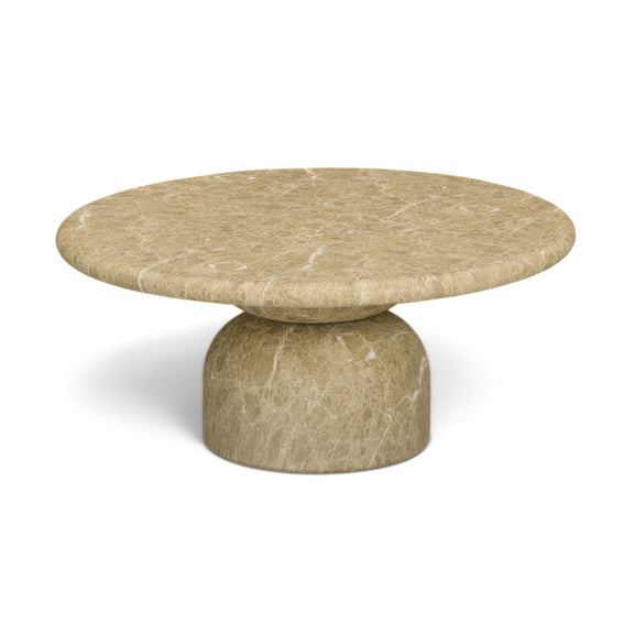 Cynthia 36" Concrete Indoor/Outdoor Coffee Table - Light Emperador Marble