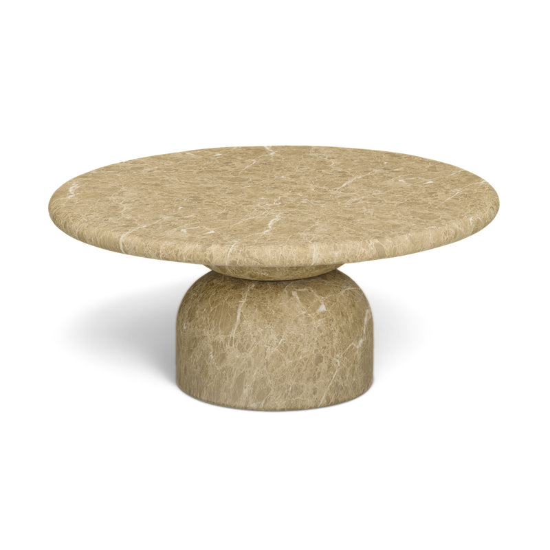 Cynthia 36" Concrete Indoor/Outdoor Coffee Table - Light Emperador Marble