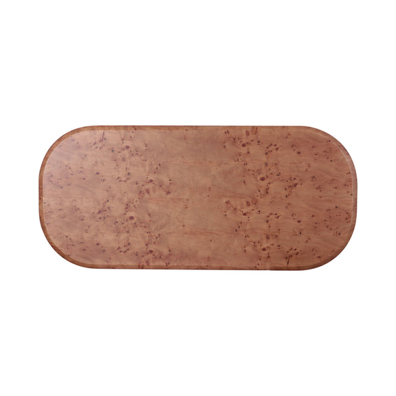 Gladyss 87" Burl Oval Dining Table - Honey