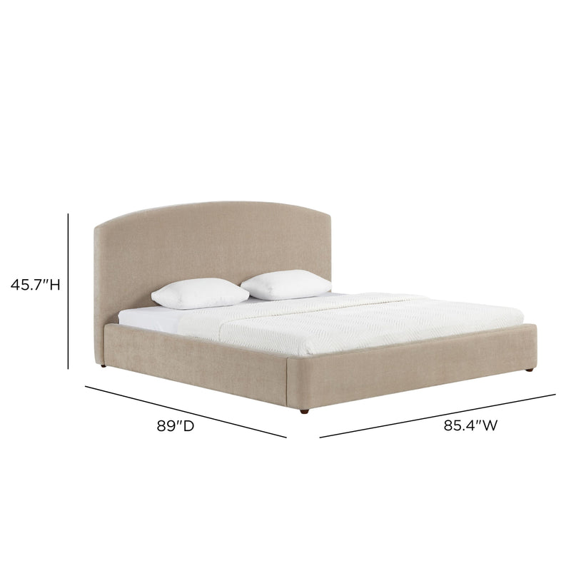Leah Performance Chenille Bed - Taupe