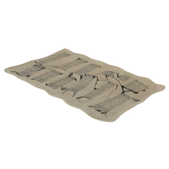 Mezzo Natural Hand Tufted Wool Area Rug 5'X8'