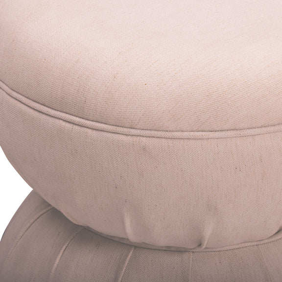Tomlin Ruched Performance Fabric Game Ottoman - Light Pink